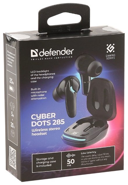 Наушники Defender CyberDots 285 (63285) черный купить,11490