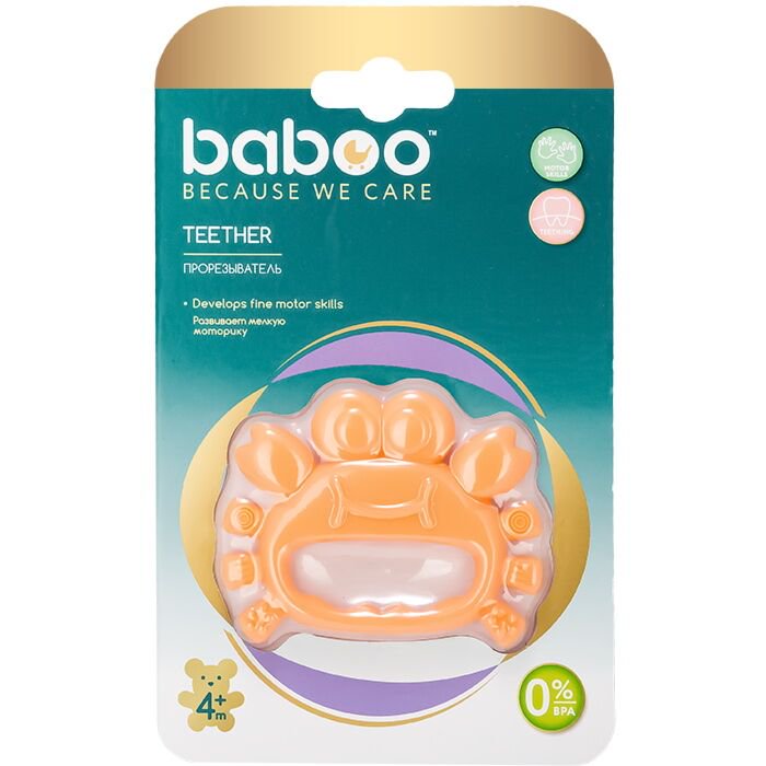Прорезыватель для зубов Baboo 4 м+ оранж - ForteMarket Прорезыватель для зубов Baboo 4 м+ оранж купить,0