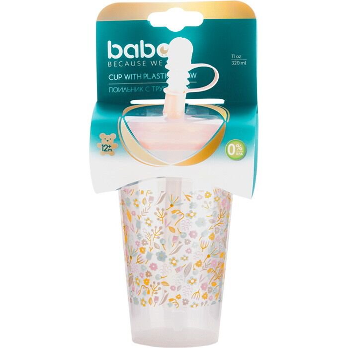 Бутылочка Baboo Flora 12м+ 320мл розовый купить,NaN