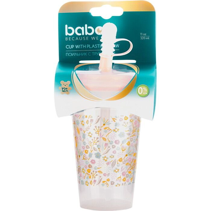 Бутылочка Baboo Flora 12м+ 320мл розовый купить,NaN