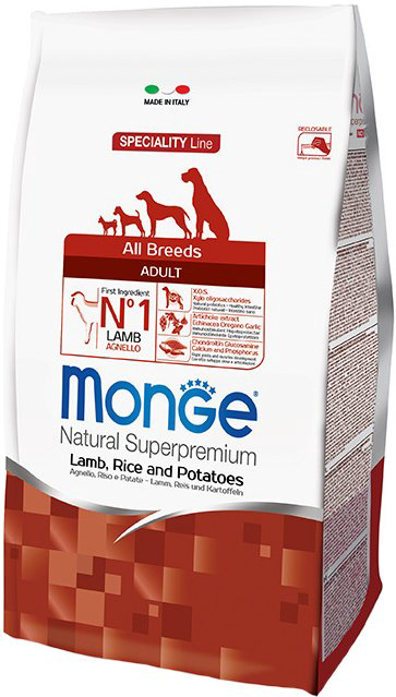 Сухой корм Monge All Breed Adult с бараниной рисом и картофелем 2,5кг купить,NaN