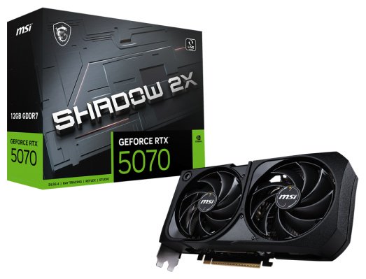 Видеокарта MSI Видеокарта MSI GeForce RTX 5070 12G SHADOW 2X 12 Гб