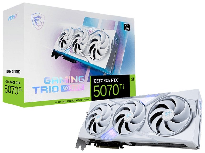 Видеокарта MSI RTX 5070 Ti 16G GAMING TRIO OC WHITE 16 Гб купить,NaN
