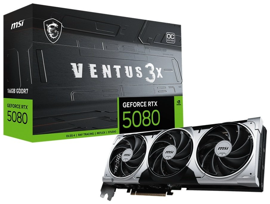 Видеокарта MSI NVIDIA GeForce RTX 5080 VENTUS 3X OC G5080-16V3C 16 Гб купить,NaN