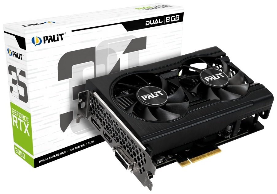 Видеокарта Palit GeForce RTX 3050 Dual NE63050018P1-1070D 8 Гб купить,NaN
