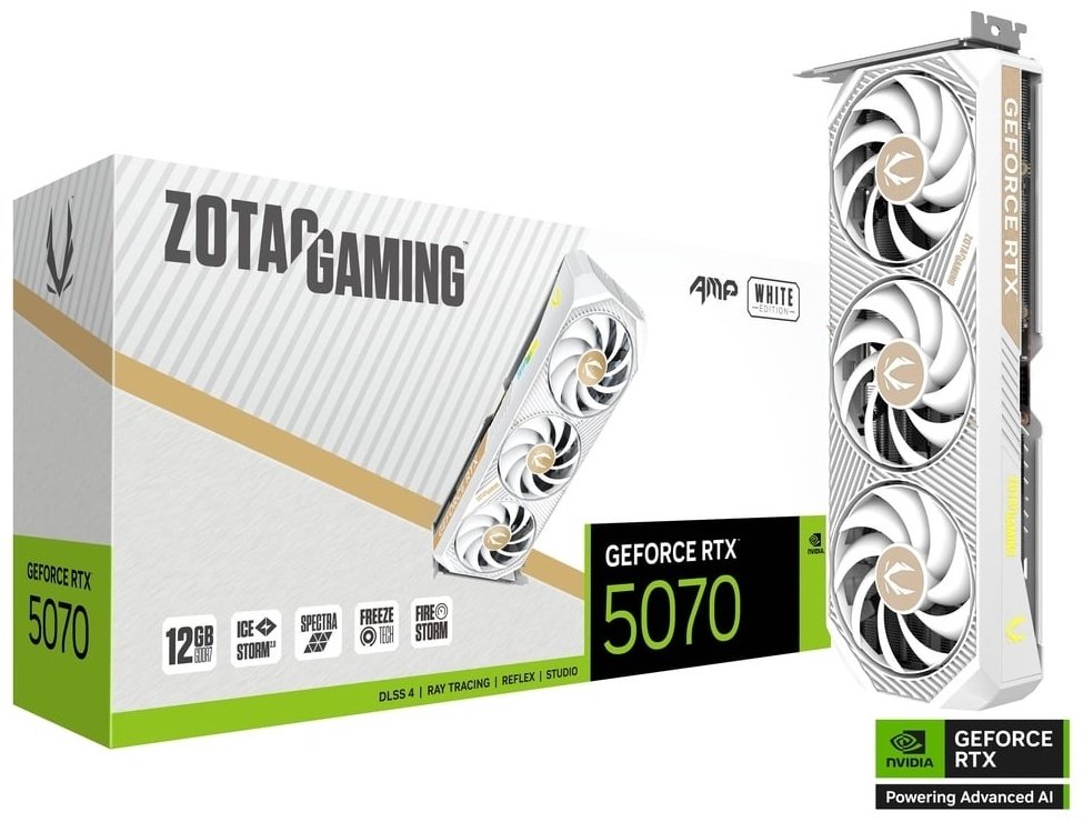 Видеокарта ZOTAC GeForce RTX 5070 AMP White Edition 12 Гб - ForteMarket Видеокарта ZOTAC GeForce RTX 5070 AMP White Edition 12 Гб купить,NaN