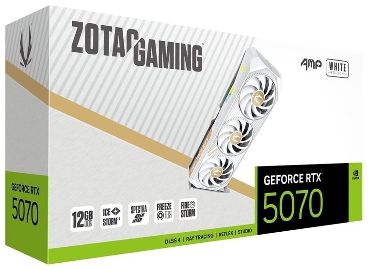 Видеокарта ZOTAC GeForce RTX 5070 AMP White Edition 12 Гб - ForteMarket Видеокарта ZOTAC GeForce RTX 5070 AMP White Edition 12 Гб купить,NaN