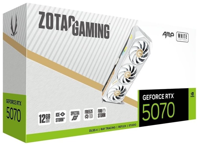 Видеокарта ZOTAC GeForce RTX 5070 AMP White Edition 12 Гб - ForteMarket Видеокарта ZOTAC GeForce RTX 5070 AMP White Edition 12 Гб купить,NaN