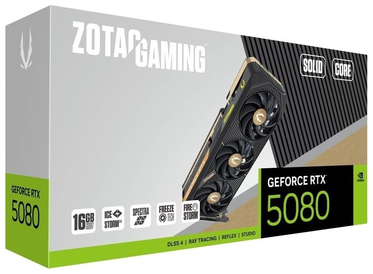 Видеокарта ZOTAC GAMING RTX 5080 Solid Core, ZT-B50800D2-10P 16 Гб купить,NaN