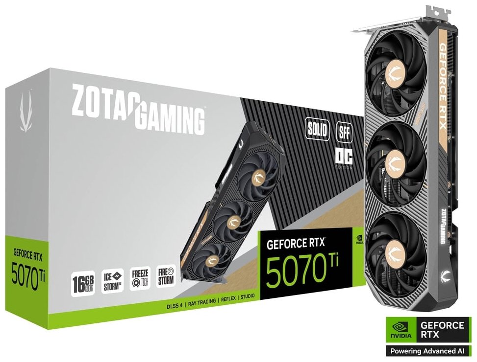 Видеокарта ZOTAC GAMING GeForce RTX 5070 Ti SOLID SFF OC ZT-B50710J3-10P 16 Гб купить,NaN