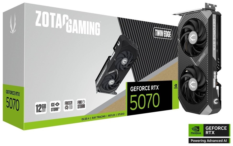 Видеокарта ZOTAC GeForce RTX 5070 TWIN EDGE 12 Гб купить,NaN