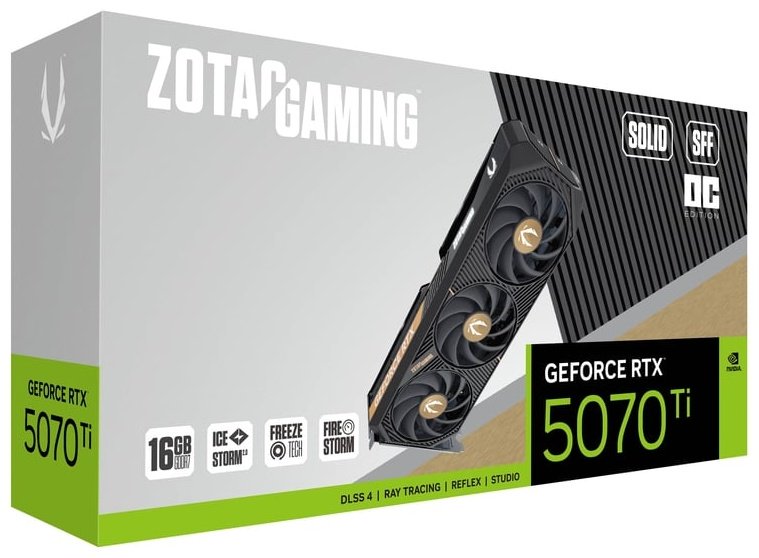 Видеокарта ZOTAC GAMING GeForce RTX 5070 Ti SOLID SFF OC ZT-B50710J3-10P 16 Гб купить,NaN
