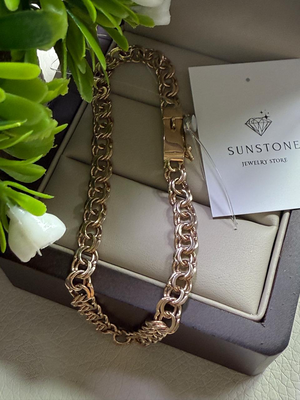 Браслет Sunstone S323 золото 8.10гр 20см купить,550000