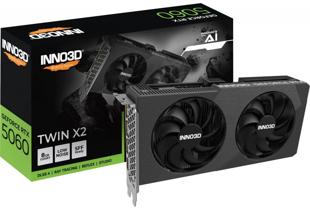Видеокарта Inno3D Inno3D GeForce RTX 5060 TWIN X2 8 Гб купить,NaN