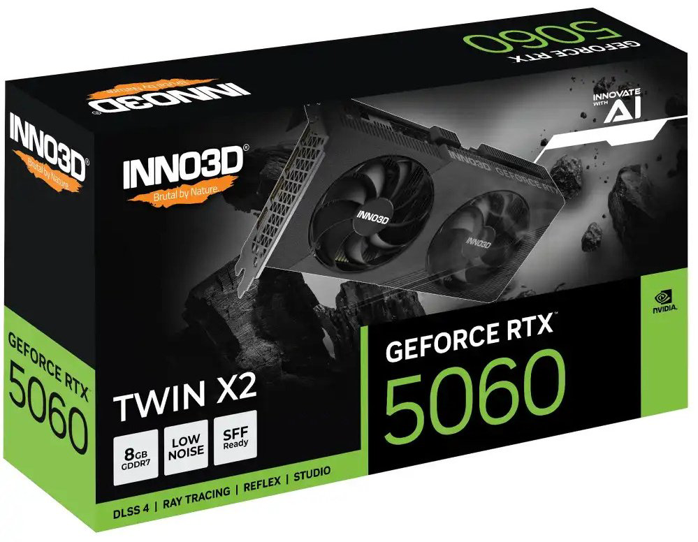 Видеокарта Inno3D Inno3D GeForce RTX 5060 TWIN X2 8 Гб купить,NaN