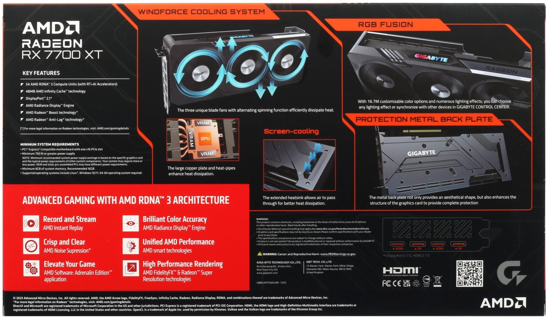 Видеокарта GIGABYTE Radeon RX 7700 XT GAMING OC GV-R77XTGAMING OC-12GD 12 Гб купить,NaN