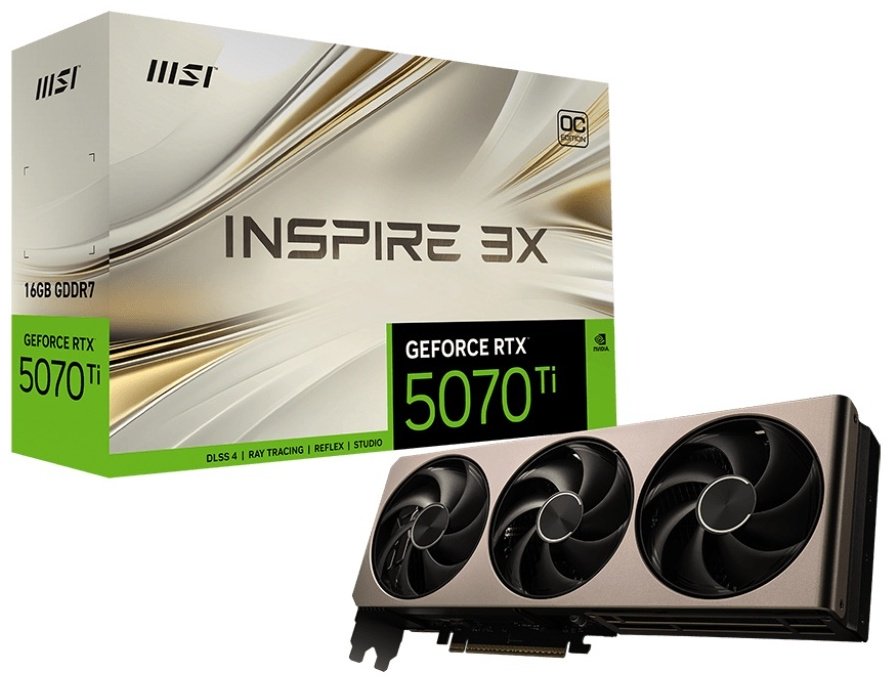 Видеокарта MSI GeForce RTX 5070 Ti 16G INSPIRE 3X OC 16 Гб купить,NaN