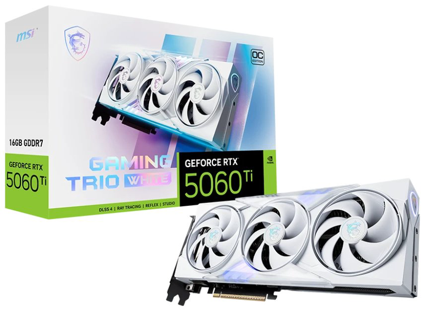 Видеокарта MSI GeForce RTX 5060 Ti 16G GAMING TRIO OC WHITE 16 Гб купить,NaN