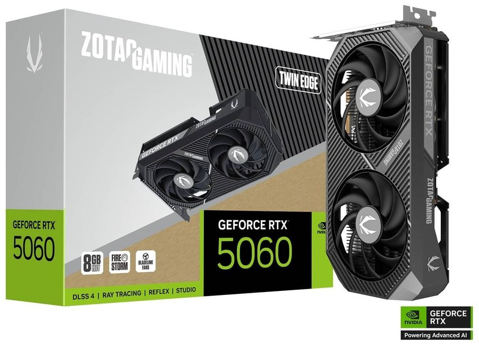 Видеокарта ZOTAC GAMING GeForce RTX 5060 Twin Edge ZT-B50600E-10M 8 Гб купить,NaN