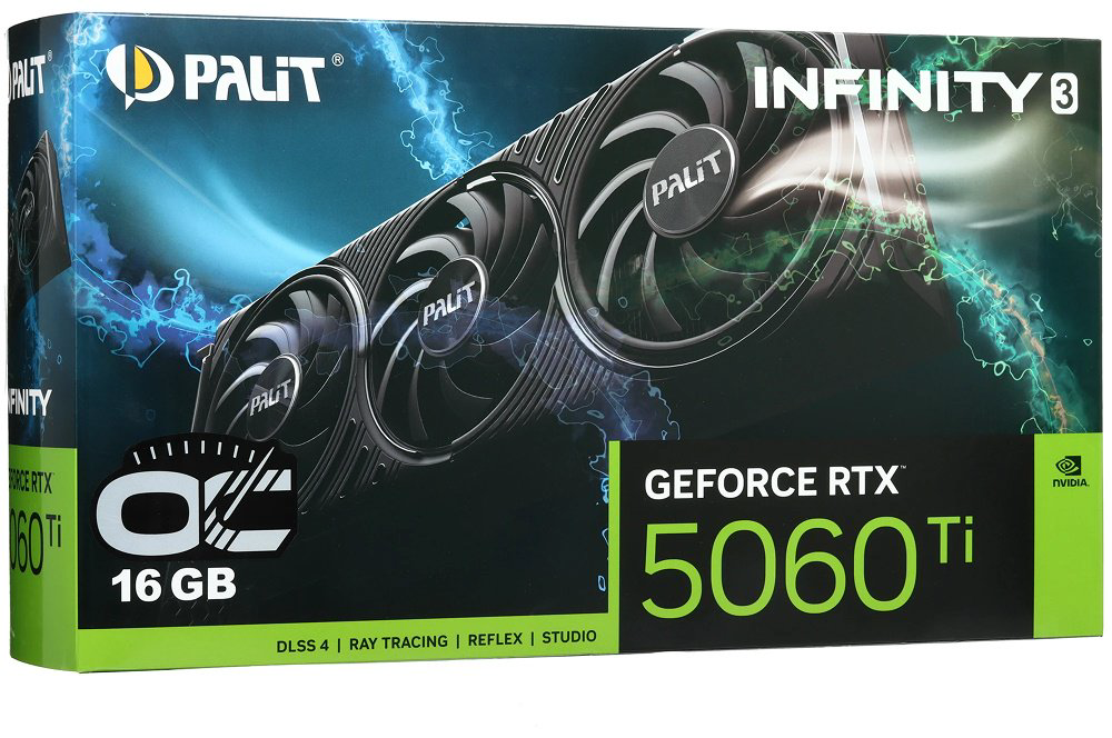 Видеокарта Palit Видеокарта Palit GeForce RTX 5060 Ti Infinity 3 OC [NE7506TS19T1-GB2061S] 16 Гб купить,501919