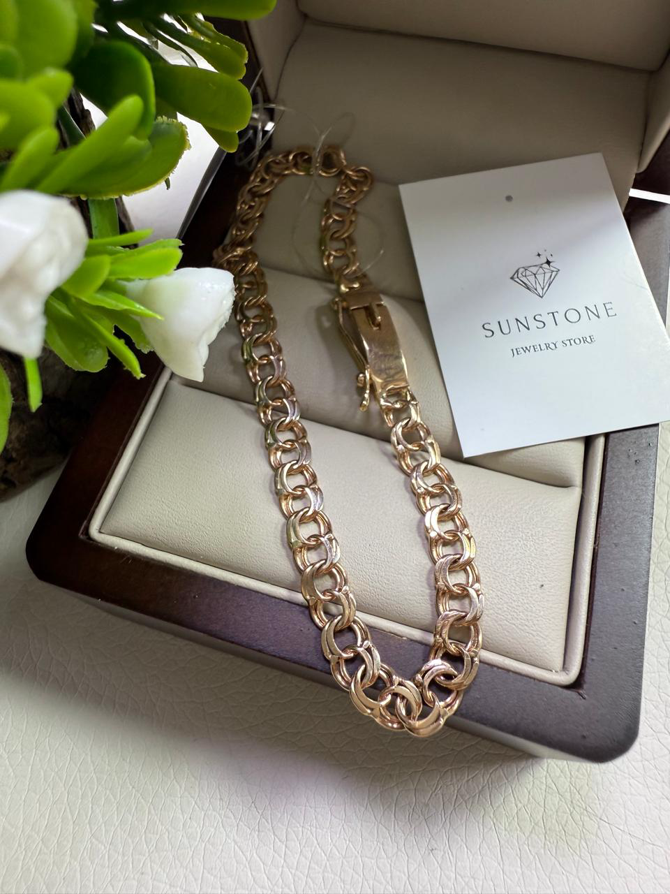 Браслет Sunstone S322 золото 6.2гр 19см купить,420000