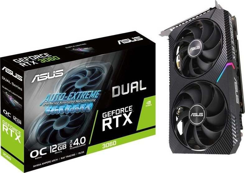 Видеокарта ASUS GeForce RTX 3060 Dual V2 OC Edition 12 ГБ купить,NaN