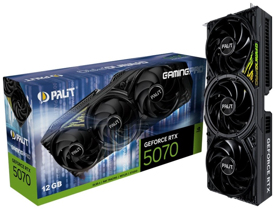 Видеокарта Palit RTX 5070 GAMINGPRO 12GB, NE75070019K9-GB2050A 12 Гб купить,NaN