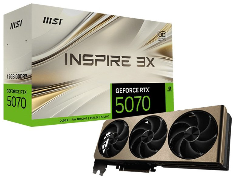 Видеокарта MSI RTX 5070 12G INSPIRE 3X OC 12 Гб купить,NaN