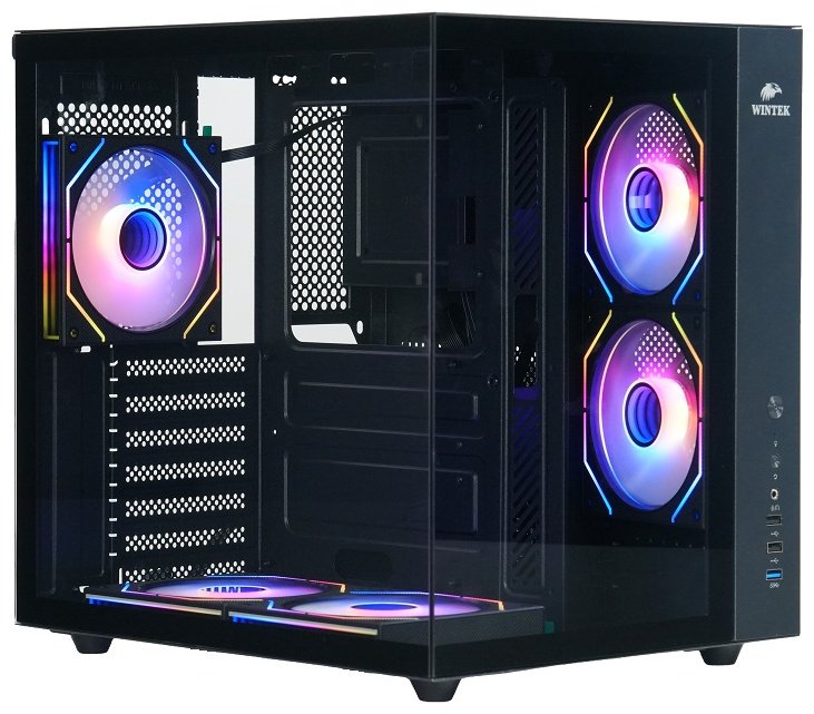 Корпус Wintek Cube Pro V909-B TG черный купить,27900