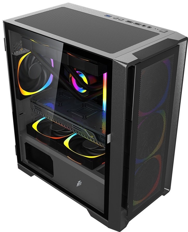 Корпус 1STPLAYER T4-BK-4F2C3 черный купить,NaN