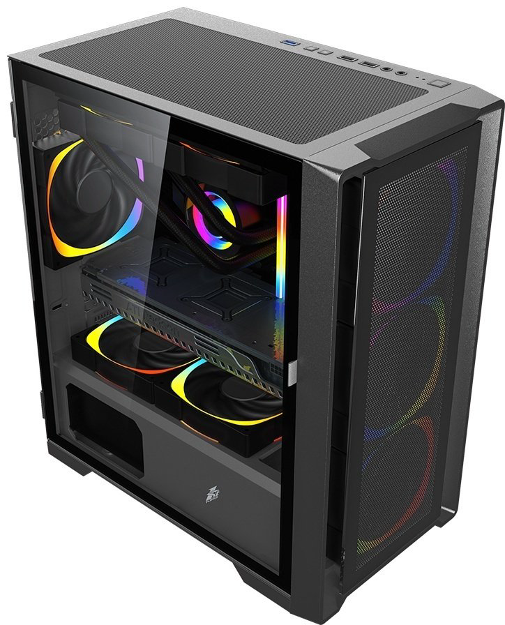 Корпус 1STPLAYER T4-BK-4F2C3 черный купить,NaN