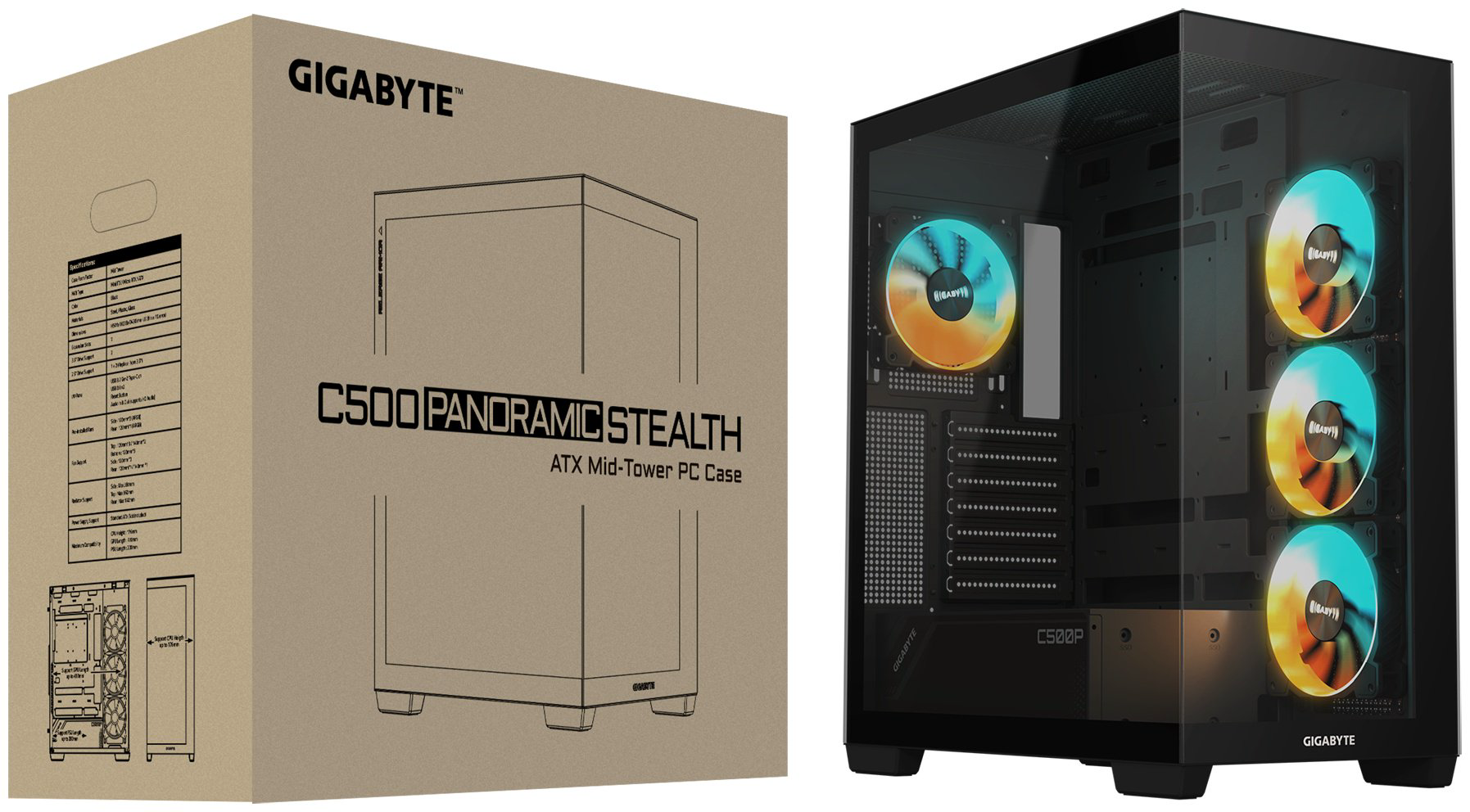 Корпус GIGABYTE GB-C500P ST черный купить,NaN