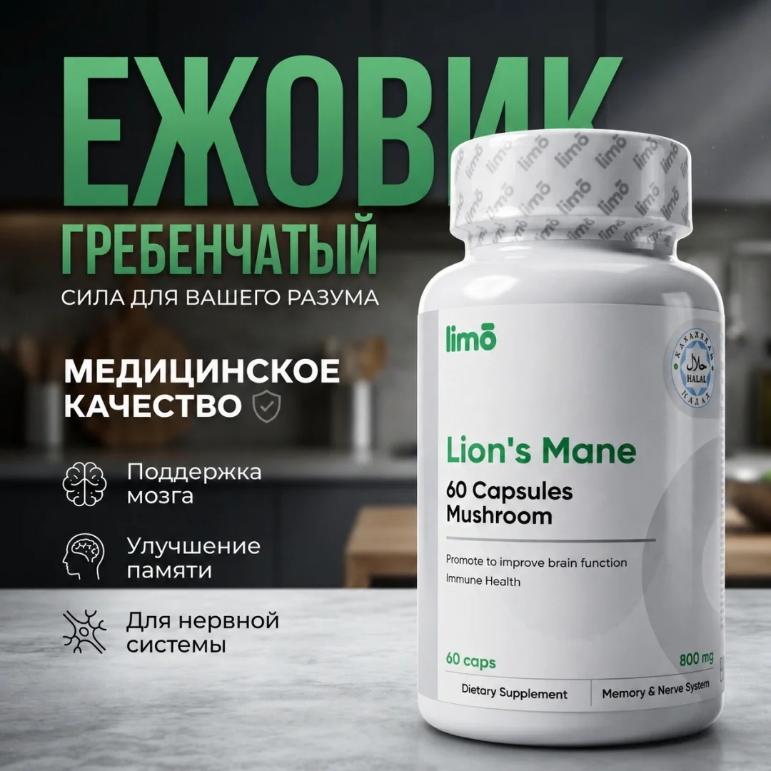 БАД Limo Lion's Mane Ежовик Гребенчатый 60шт