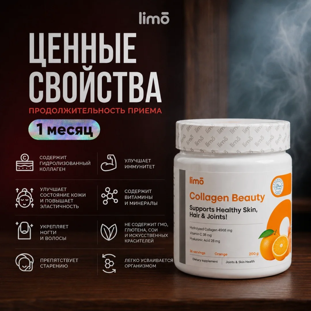 Коллаген LIMO Collagen Beauty 200г Апельсин