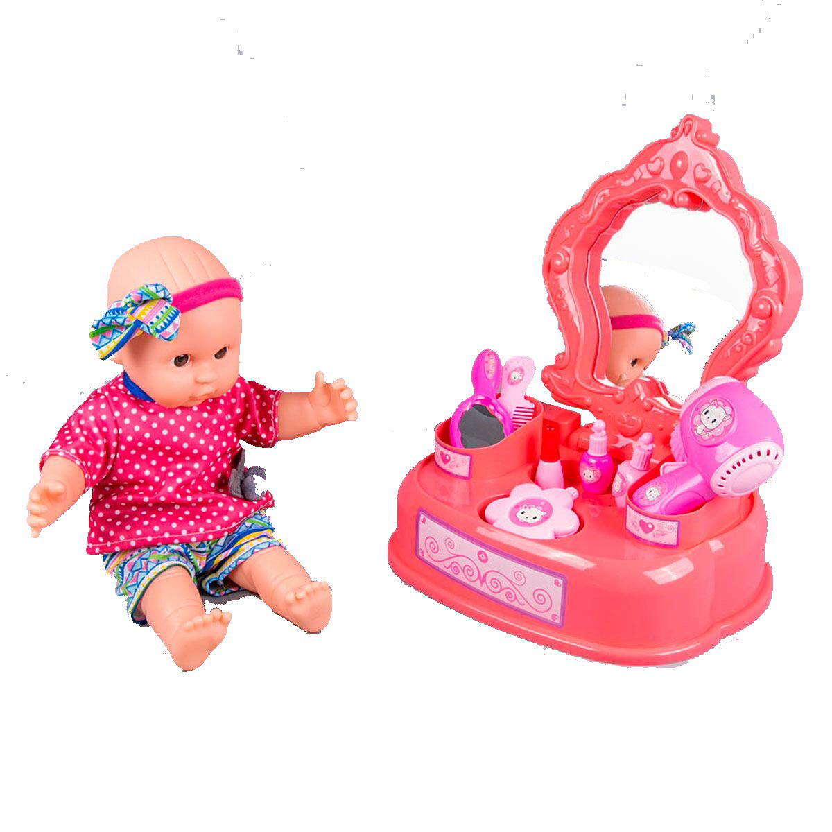 Пупс Baby со столиком для красоты 31см купить,NaN