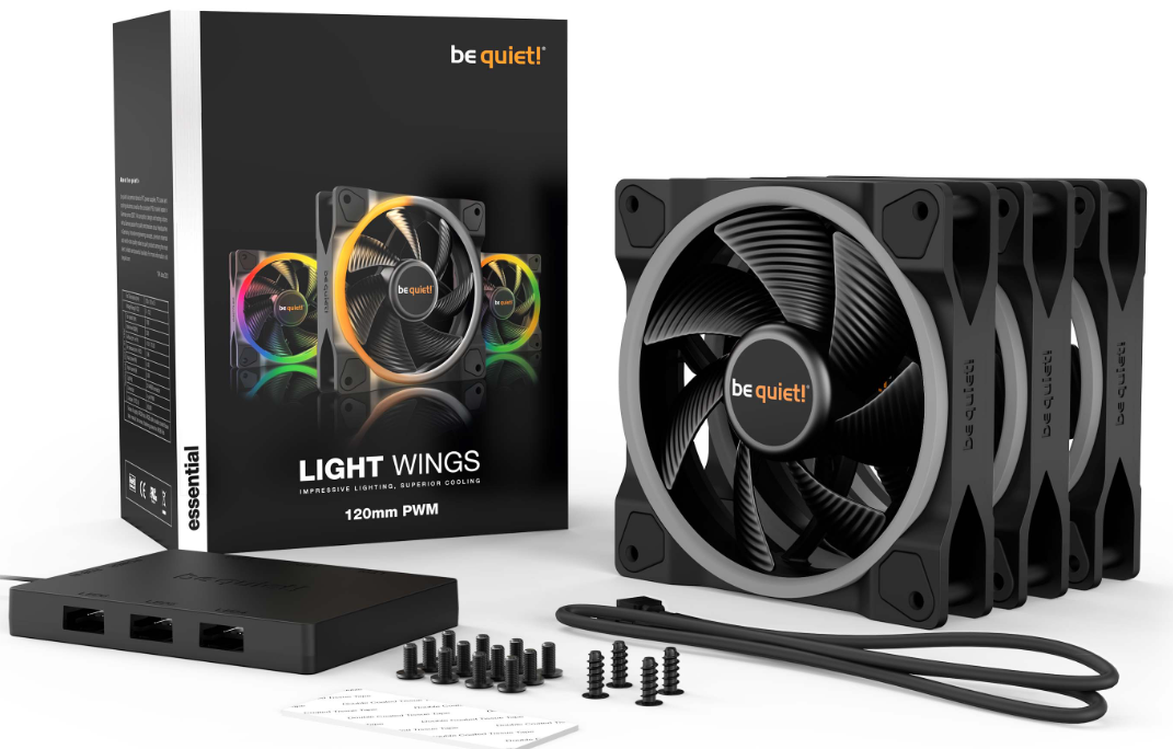 Комплект вентиляторов для корпуса be quiet! LIGHT WINGS 120mm PWM Triple Pack BL076 купить,0