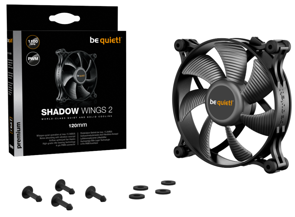 Вентилятор для корпуса be quiet! SHADOW WINGS 2 120mm PWM BL085 - ForteMarket Вентилятор для корпуса be quiet! SHADOW WINGS 2 120mm PWM BL085 купить,0