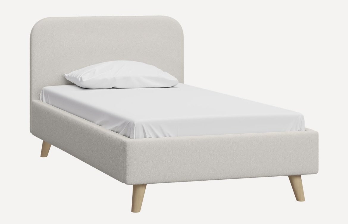 Кровать Line односпальная, 140x200 см, подъёмный механизм, белый купить,NaN
