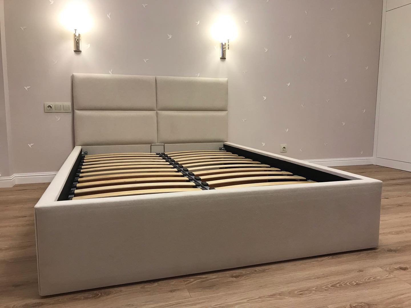 MEBEL EXCLUSIVE Квадро двуспальная, 140x200 см (без матраса, подъёмный механизм) бежевый купить,NaN