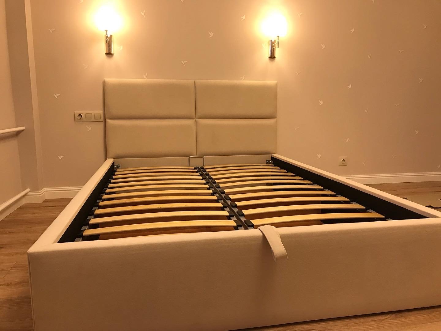 MEBEL EXCLUSIVE Квадро двуспальная, 140x200 см (без матраса, подъёмный механизм) бежевый купить,NaN
