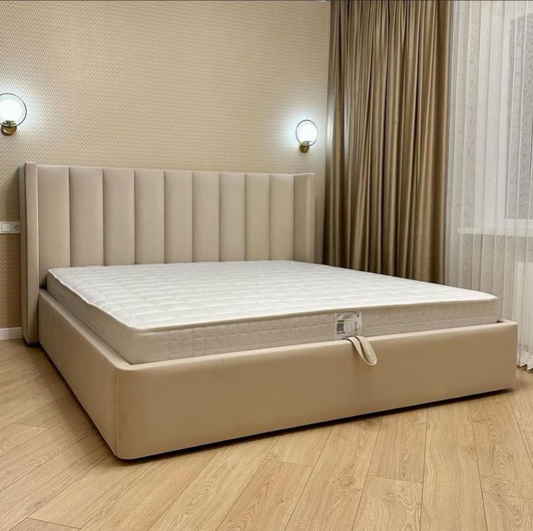 Кровать Elegant Company двуспальная, 180x200 см, подъёмный механизм, белый купить,NaN