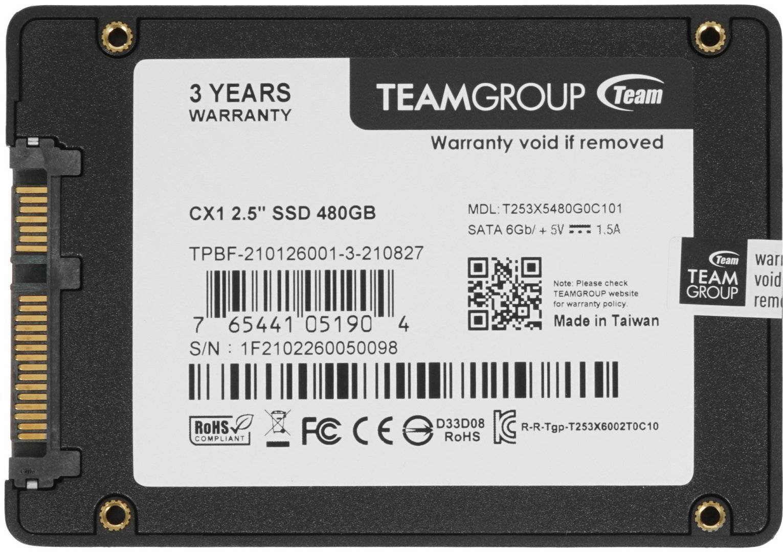 SSD Team Group T253X5480G0C101 480 ГБ