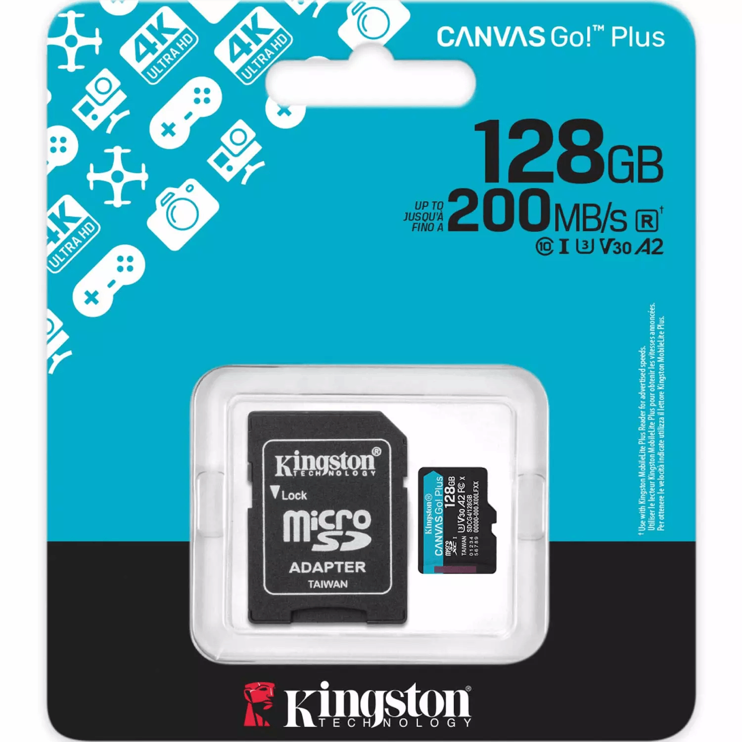 Карта памяти Kingston Canvas Go Plus SDCG4/128GB с адаптером SD - ForteMarket Карта памяти Kingston Canvas Go Plus SDCG4/128GB с адаптером SD купить,27990