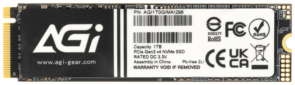 SSD AGI AGI1T0GIMAI298-CB 1000 Гб купить,NaN