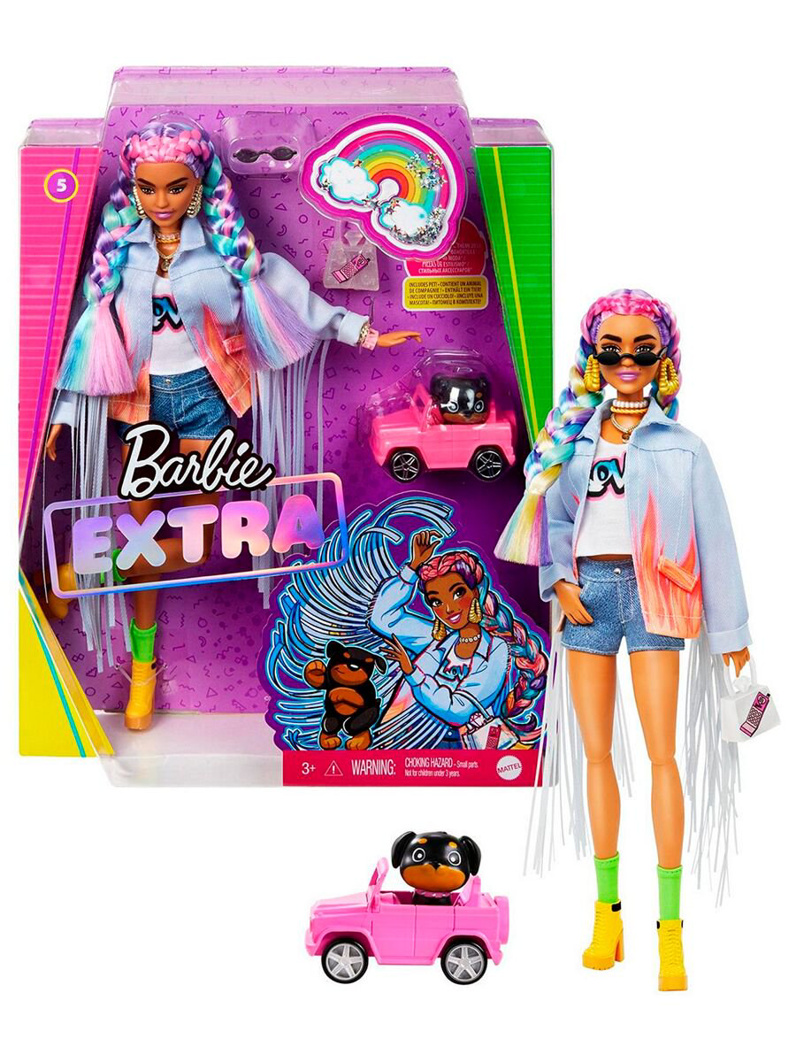 Кукла  Barbie Extra с радужными косами GRN290 купить,NaN