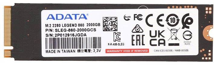 SSD ADATA SLEG-860-2000GCS 2000 Гб купить,NaN