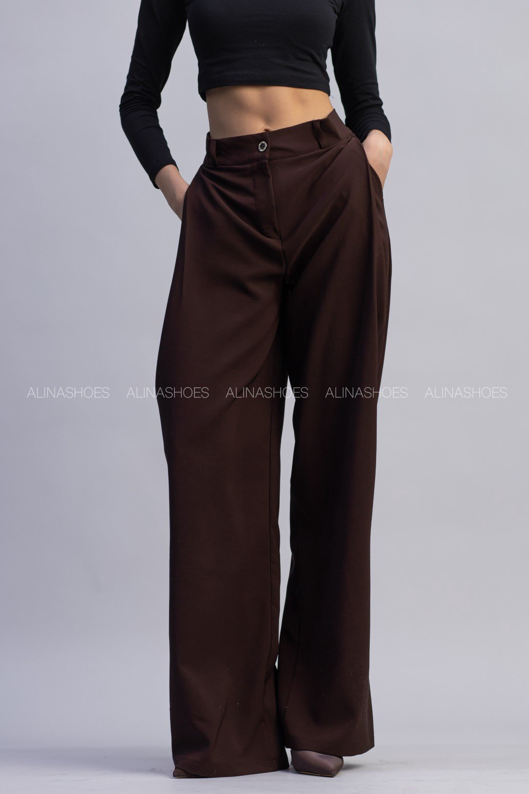 Повседневные брюки alinashoes коричневый купить,NaN