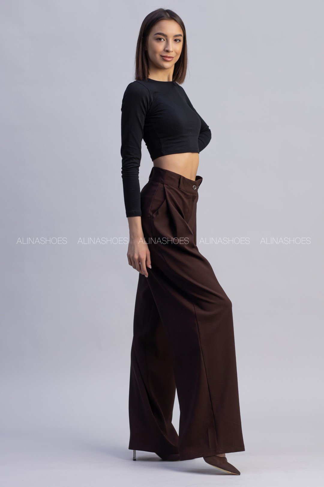 Повседневные брюки alinashoes коричневый купить,NaN