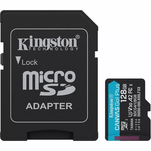 Карта памяти Kingston Canvas Go Plus SDCG4/128GB  с адаптером SD