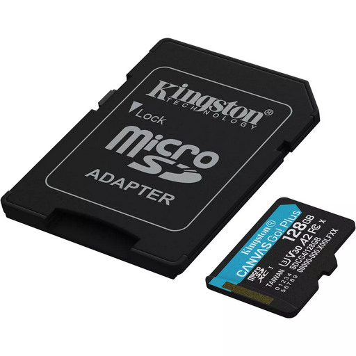 Карта памяти Kingston Canvas Go Plus SDCG4/128GB  с адаптером SD
